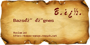 Bazsó Ágnes névjegykártya